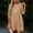 Khaki, variant on Women's Flowy Summer Tunic Dress Casual Loose Short Sleeve Crew Neck Swing Mini Dress Comfortable Stylish Outfit