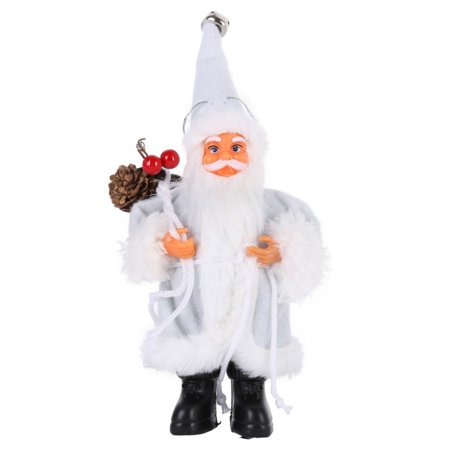 Outdoor Santa Claus Decorations Santa Claus Outdoor or Indoor Plush Huggers Christmas Decoration, 8 in. Elegant White Frost Santa Claus with Lantern ()