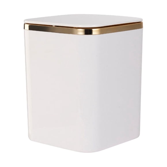 Bewildely Contenedor de basura ABS para oficina y hogar, contenedor de basura práctico para necesidades, apariencia Simple y elegante Suministros de limpieza para el hogar blanco