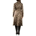 thumbnail image 5 of Jess by Meiko Women's Coats Faux Suede Leopard Print Belted Trench Coat S Light Green, 5 of 7