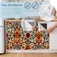 thumbnail image 5 of Burnt Orange Green Sink Skirt 11"Wx13"L, Dustproof Under Sink Curtain with Self Adhesive Tape, Vintage Abstract Flowers Cabinet Curtain Cover for Bathroom Vanity, RV, Kitchen Cabinet Storage Shelf, 5 of 9