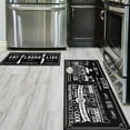 thumbnail image 5 of Black Kitchen Rug Mat Set of 2 Black and White Kitchen Rugs Washable Kitchen Floor Mats Non Slip Black Kitchen Decor, 5 of 6