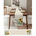 thumbnail image 3 of Yellow Sunflower Table Runner 60 Inches, Vintage Butterfly Sunshine Farmhouse Bed Runner Dresser Scarves Tabletop for Indoor Outdoor Parties/Ceremony/Banquet, 13" x 60", 3 of 8