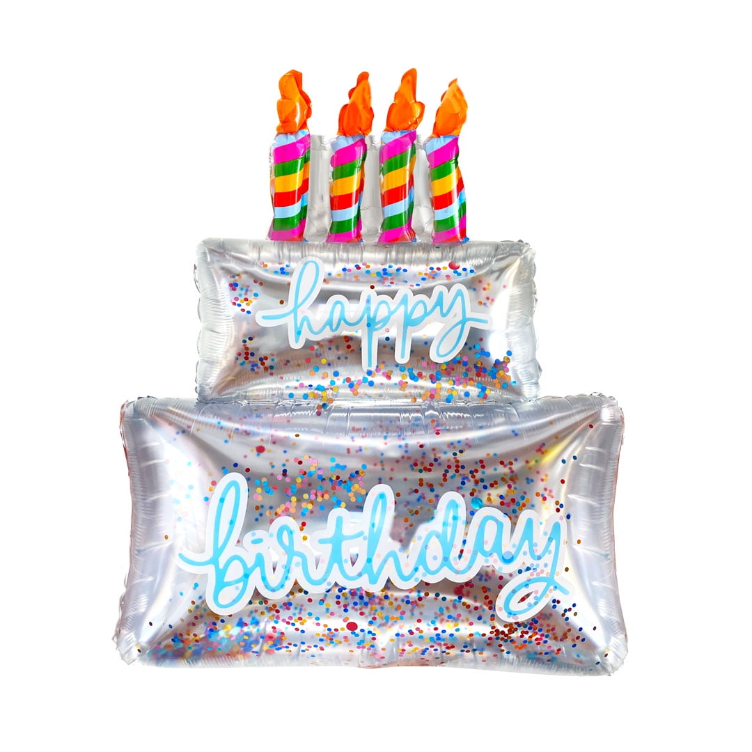 Packed Party 'Have Your Cake' 3'H Happy Birthday Cake Shaped Confetti Filled Mylar Balloon