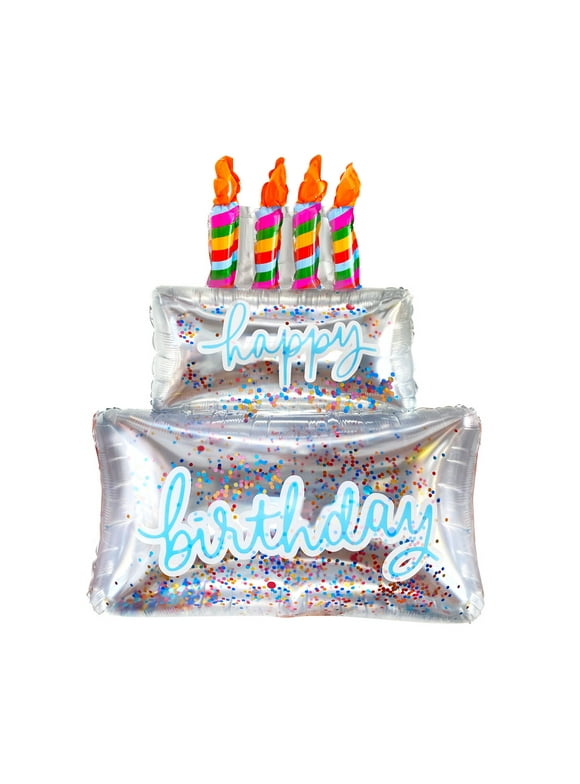 Packed Party 'Have Your Cake' 3'H Happy Birthday Cake Shaped Confetti Filled Mylar Balloon