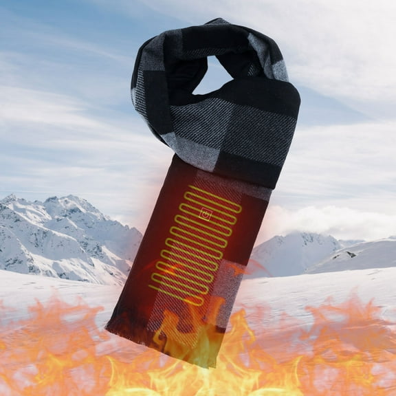 Loyerfyivos Heated Scarf for Women Men, 3 Temperature Adjustable Electric Neck Warmer - Cordless Rechargeable Winter Scarf