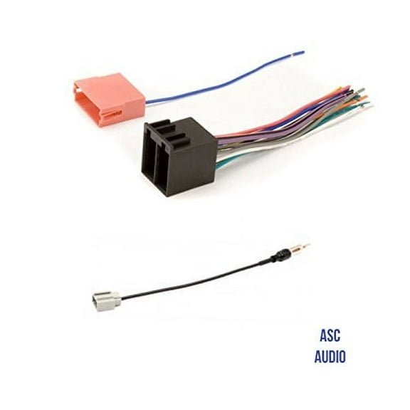 ASC Audio Car Stereo Radio Wire Harness and Antenna Adapter to Aftermarket Radio for 09-14 Hyundai Genesis Sedan (no coupe), 09-10 Hyundai Sonata w/NAV, 09 Kia Amanti, 09 Kia Borrego, 09-10 Kia Optima