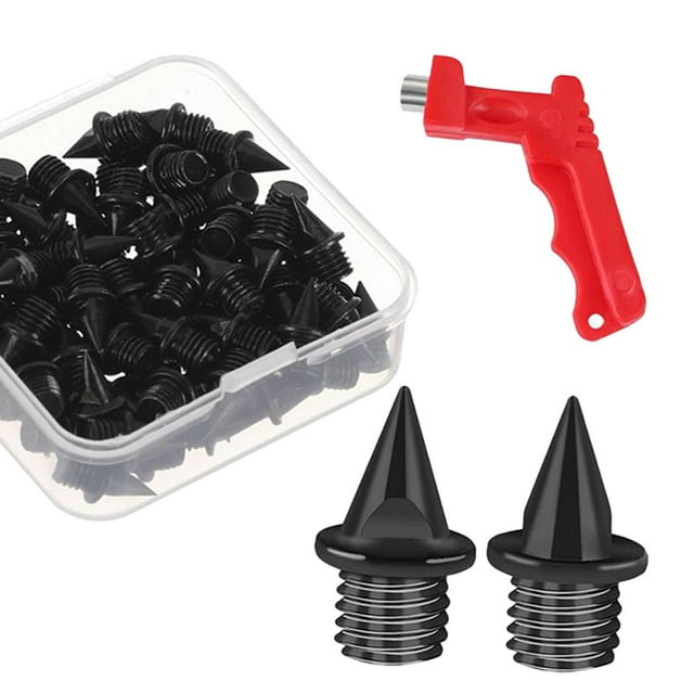 Spikes de zapatería de track de 60 piezas atletismo para correr para adultos deportivos Negro