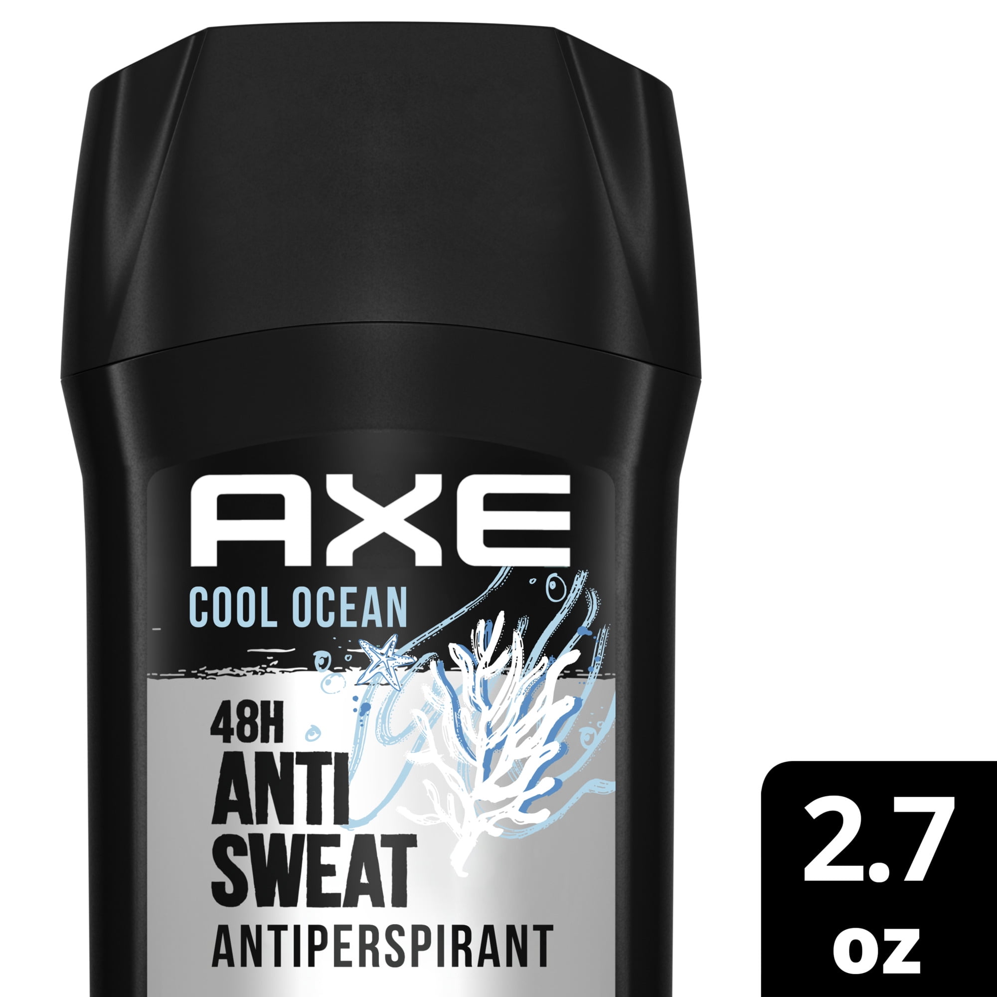 AXE Dual Action Deodorant Stick For Long Lasting Odor Protection, Cool Ocean All Day Fresh Scent Men's Deo, Aluminum Free 2.7 oz