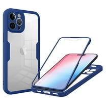 for iPhone 16 Pro Case with Built-in Screen Protector, Clear Shockproof Slim Full Body Protection Soft TPU Bumper Dual Layer Rugged Case Cover for iPhone 16 Pro, Blue