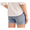 thumbnail image 3 of Oh! Mamma Maternity Women's Double Rolled Cuff Denim Shorts with Full Panel (Women's and Women's Plus), 3 of 3