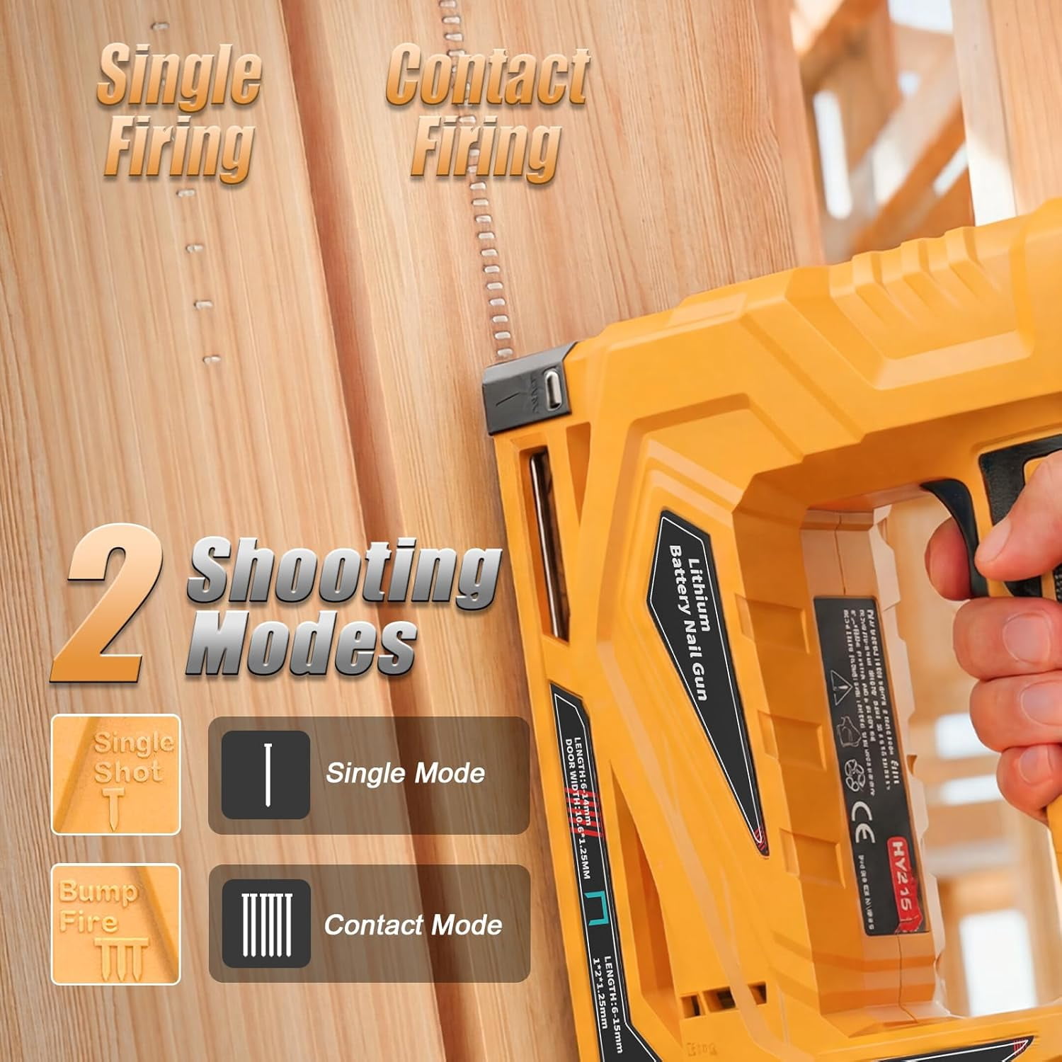 Cordless Brad Nailer & Narrow Crown Stapler 2-in-1 – LED Light, Safety Pin, Compatible with Dewalt 20V MAX Battery Battery Powered Nail Gun for DIY & Woodworking (Tool Only)