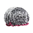 thumbnail image 2 of SPRING PARK Shower Cap Women Flower Printed Bath Hat Hair Polyester Elastic Bath Cap Waterproof Bathing, 2 of 6