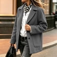thumbnail image 4 of HCBY Women's Wool Blend Peacoat Notch Lapel Single Breasted Mid-Length Long Sleeve Button Front Coat with Pockets Classic Business Winter Outerwear, 4 of 8
