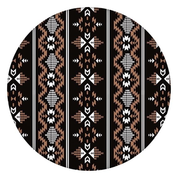 44Inch Fitted Tablecloth for Round Tables, Boho Floral Theme with Elastic Edge Stretch Cover for 38"-42" Tables, Easy Clean