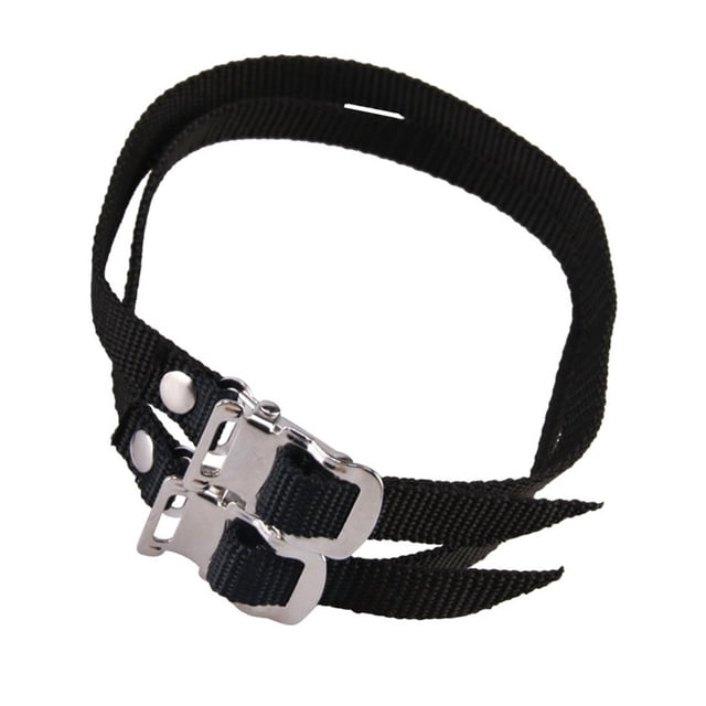 2 correas universales de nailon ajustables para pies de bicicleta estática (50 x 1,2 cm) multifuncionales Negro
