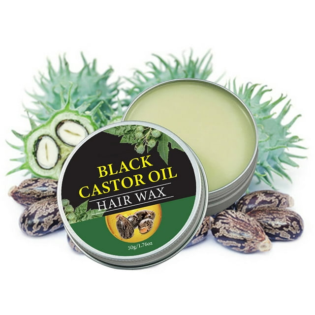 Productos para el cuidado del cabello, aceite de ricino negro, cera para el cabello para hombres, Organiza el cabello quebradizo, 50 g, forma peluda
