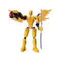 thumbnail image 2 of Figura de acción articulada móvil para niños, cuerpo Flexible con accesorios, Robot de acción, modelo de cuerpo de hombre, regalo, dibujo de juego de Amarillo, 2 of 8