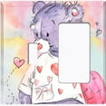 thumbnail image 2 of Metal Light Switch Wall Plate Outlet Cover (Love Friend Purple Teddy Bear Heart Pillow - Single Toggle Single Rocker), 2 of 2