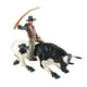 thumbnail image 4 of Figuras de tauromaquia escultura de equitación decoración de habitación coleccionable vaquero occidental juguete educativo Animal ganado estatua regal Blanco negro Hugo Figura Toro con jinete, 4 of 10