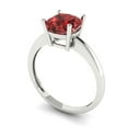 thumbnail image 2 of Solitaire Engagement Ring for Women - 2ct Natural Garnet in 14K White Gold Promise Ring, 2 of 6