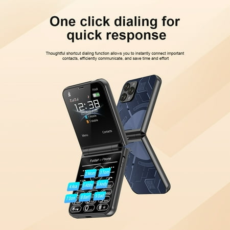 2024 SERVO Flilo9 3G WCDMA Cellphone Foldable 2 SIM Card Speed Dial Blacklist Type-C Flip Mobile Phone 2.6“ Displa
