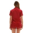 thumbnail image 3 of Just Love Solid Satin Pajama Short Set for Women Sleepwear PJs (Wine Solid, Medium), 3 of 3
