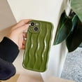 thumbnail image 2 of for iPhone 14 Pro Max Case, Water Ripple Pattern Curly Wave Frame Soft Phone Case for Women Girls, Cute Curly TPU Protective Case for iPhone 14 Pro Max, Green, 2 of 7