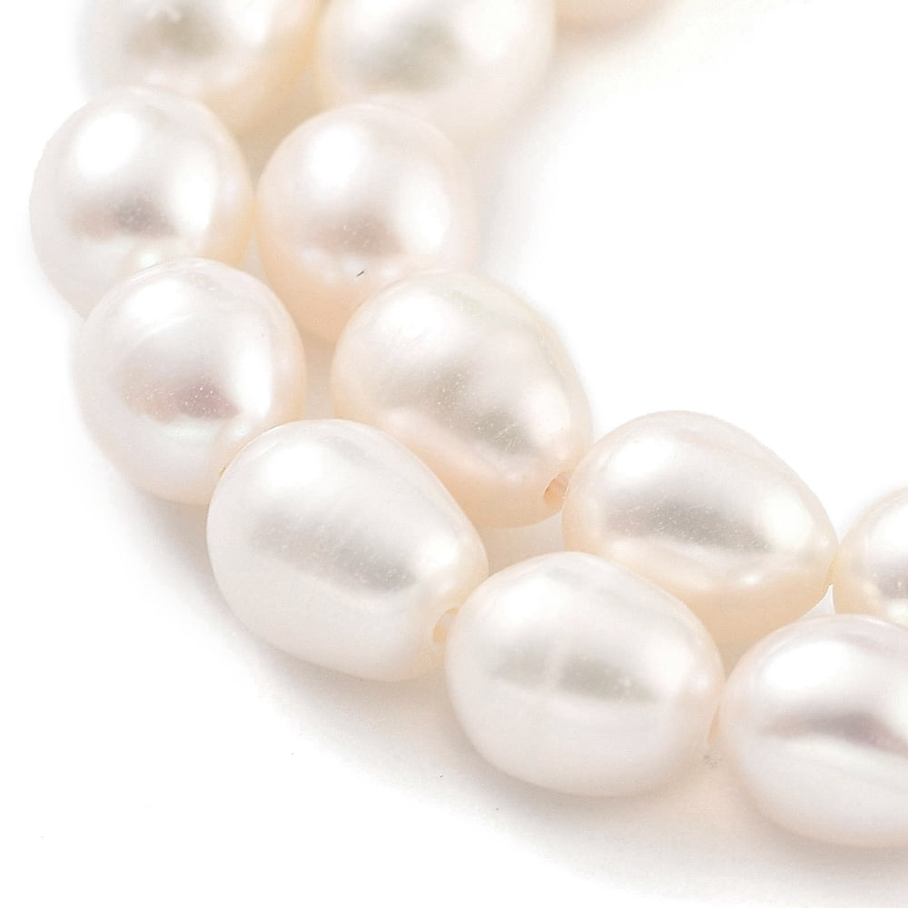 4 Strand Natural Cultured Freshwater Pearl Beads Strands Rice Grade 3A White 5~5.5mm Hole: 0.6mm about 27pcs/strand 6.89''(17.5cm)