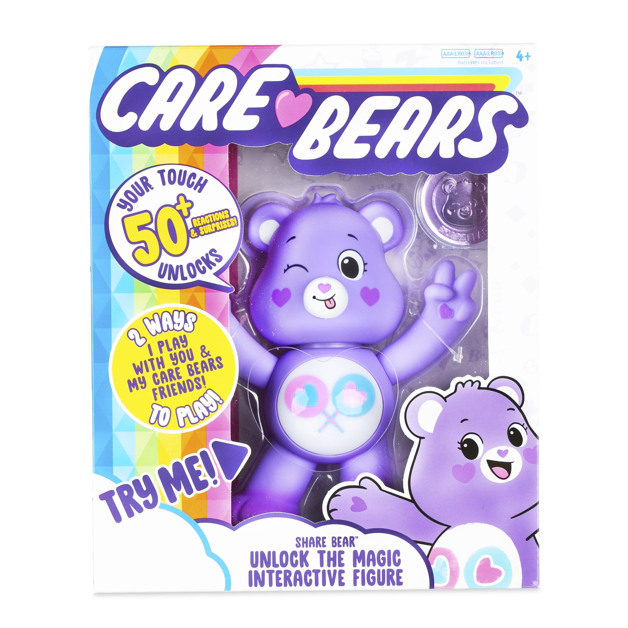 Care Bears 2020 Purple Share Bear Interactive Figure 50 Reactions and Surprises for sale online 