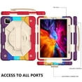 thumbnail image 5 of ELEHOLD for iPad Pro 11 2022/2021/2020/2018 iPad Air 5/4th Gen Rugged Hybrid Case with Built-in Kickstand 360 Rotating Handstrap Pencil Holder Crossbody Shoulder Strap Shockproof Heavy Duty Case,C, 5 of 7