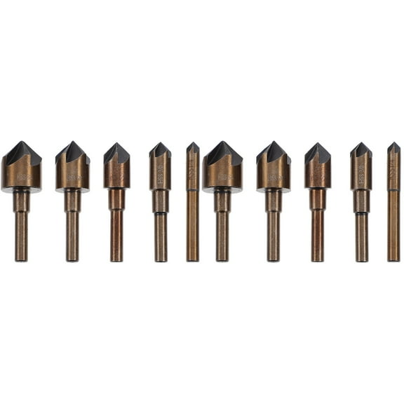 Chamfer Hole Opener Round Handle Deburring Tool Center Punch Bit Counterbore Drill Countersink 10 PCS/Set