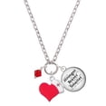 thumbnail image 1 of Delight Jewelry July - Red Crystal Bicone - Red Heart Nurse Strong Zoe Necklace, 1 of 4