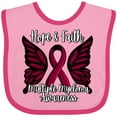 thumbnail image 3 of Inktastic Multiple Myeloma Cancer Awareness Hope & Faith with Butterfly Ribbon Boys or Girls Baby Bib, 3 of 4