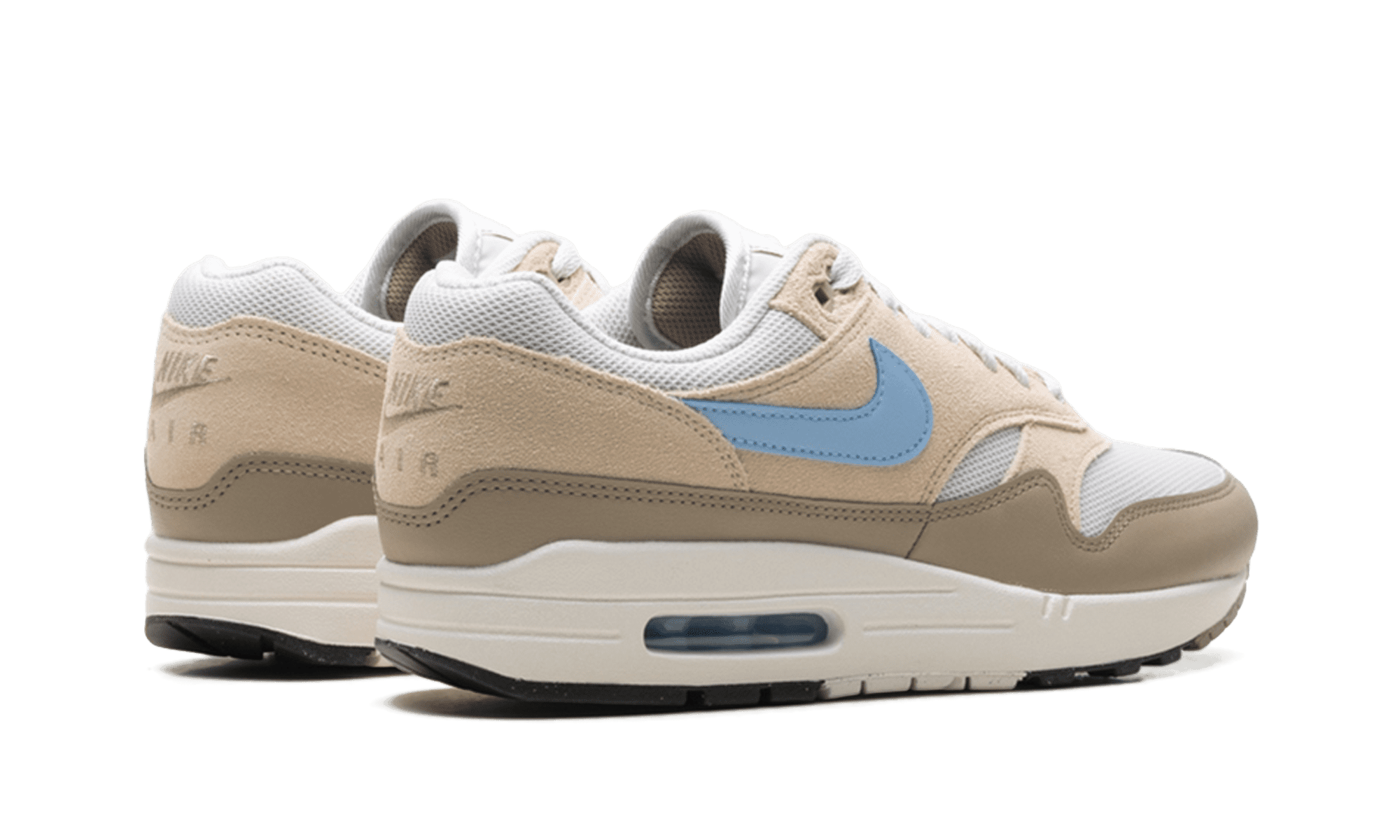 NIKE MENS Air Max 1 Essential "Light Bone Psychic Blue" FZ5808 009 from Stadium Goods