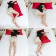 thumbnail image 4 of Unique Bargains 3 Pack 100% Cotton Body Pillow Cases Covers with Zipper Red 20" x 60", 4 of 8
