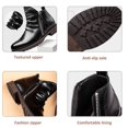 thumbnail image 6 of Men's Retro Leather Ankle Boots Classic Fashion Side Zipper Slip On Business Dress Oxford Boot Casual High Top Boots, 6 of 7