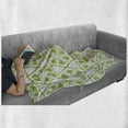 thumbnail image 6 of Geometrical Soft Flannel Fleece Throw Blanket, Simple Polygonal Pattern with Hexagons and Different Shapes Repetitive, Cozy Plush for Indoor and Outdoor Use, 70" x 90", Pearl Lime Green, by Ambesonne, 6 of 6
