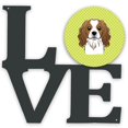 thumbnail image 1 of "Caroline's Treasures Checkerboard Lime Green Cavalier Spaniel Metal Artwork Love decoración de pared, multicolor" Caroline's Treasures BB1286WALV, 1 of 1