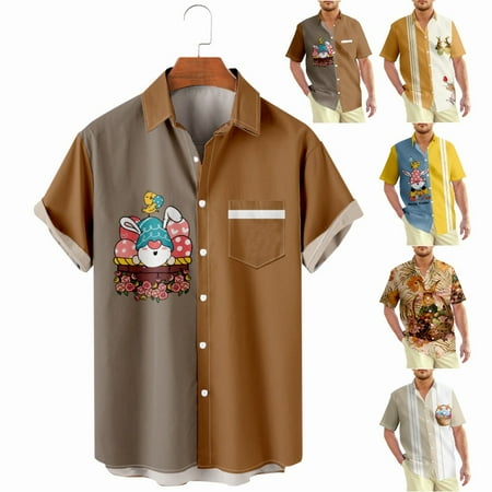 

Easter Unisex Beach Aloha Hawaii Shirts Fashion Breathable Clothing Apparel Plus Size Men