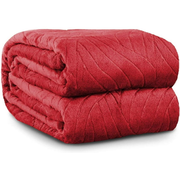 Red Big Blanket Fleece King Size 108" x 90" Lightweight Blanket for