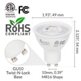 thumbnail image 2 of Simba Lighting LED GU10 ETL Listed 5W 50W Replacement Spot Light Bulb 120V Twist Base Dimmable 5000K 6-Pack, 2 of 11