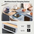 thumbnail image 4 of ChenyueFurn Rolling Kitchen Island with Extendable Table, LED & Power Outlet,Grey-Blue, 4 of 11