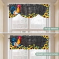 thumbnail image 5 of Farmhouse Rooster Tie Up Valance Curtains for Windows, Kitchen Curtains Window Treatments, Black Retro Botanical Sunflower Floral Short Window Shades Valances for Bedroom Bathroom Cafe 54"x18", 5 of 8