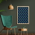 thumbnail image 2 of Abstract Wall Art with Frame, Blue Color Palette Polka Dots Circular Shapes with Inner Stripes, Printed Fabric Poster for Bathroom Living Room, 23" x 35", Charcoal Grey and Multicolor, by Ambesonne, 2 of 2