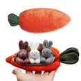 thumbnail image 1 of Monedero de zanahoria de Pascua D, 3 conejitos en zanahoria Bunniesin Monedero de zanahoria Cartera decorativa Funcionalidad versátil, 1 of 7