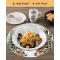 thumbnail image 3 of 15 Inch Round Placemats Set of 4, Grey Christmas Snowman Non Slip Heat Insulation PP Table Mats, Xmas Tree Snowflake Botanical Washable Place Mats for Kitchen Dining Party Table Decor, 3 of 7