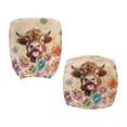 thumbnail image 2 of FKELYI Bohemian Highland Cow Print Office Chair Slipcover for Backrest & Cushion Seat Stretchy Swivel Computer Chair Cover Dustproof Armchair Protector, Pack of 2, 2 of 7