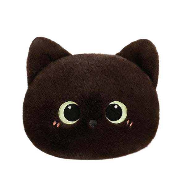 Cute Cat-Head Plush Pillow, Soft Cartoon Kitten Throw Pillow with Adorable Design, for Sofa Couch Bed Office Chair Home Decor