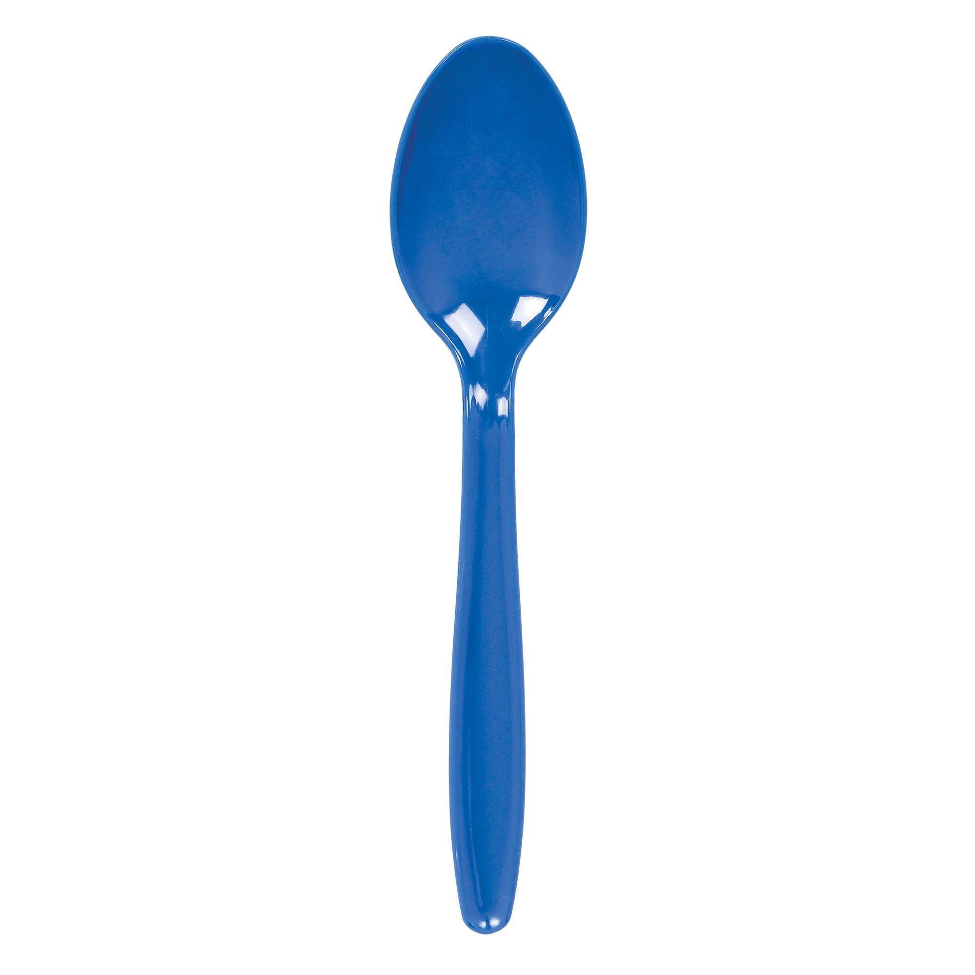 Bright Royal Blue Plastic Spoons 20/PK,Pack of 12